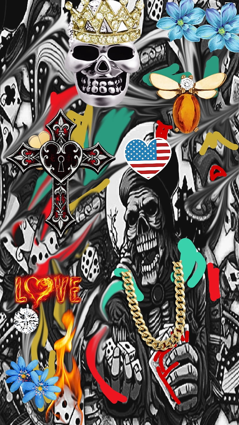 HD skull graffiti wallpaper