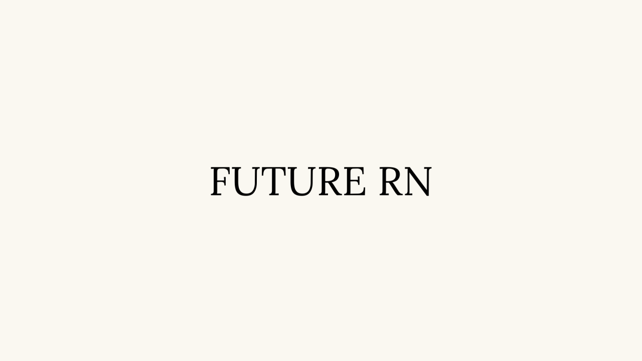 A black and white image of the word future rn - Nurse