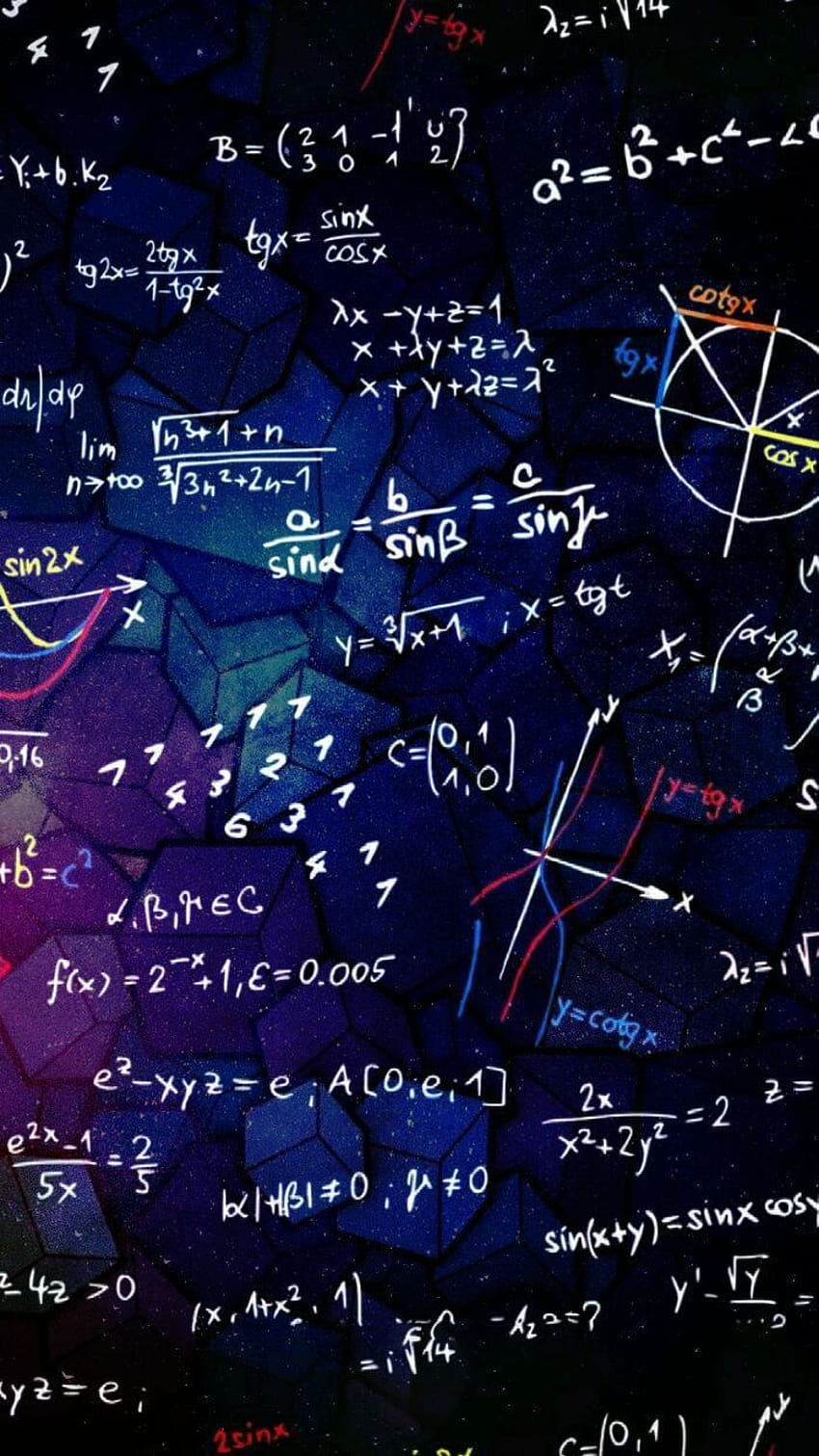 IPhone wallpaper math equations on a blackboard - Math