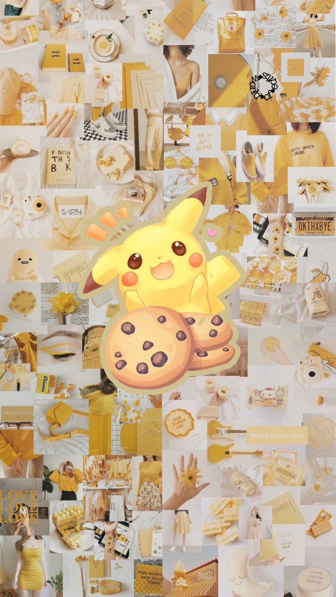 A collage of pictures with pikachu cookies - Pikachu