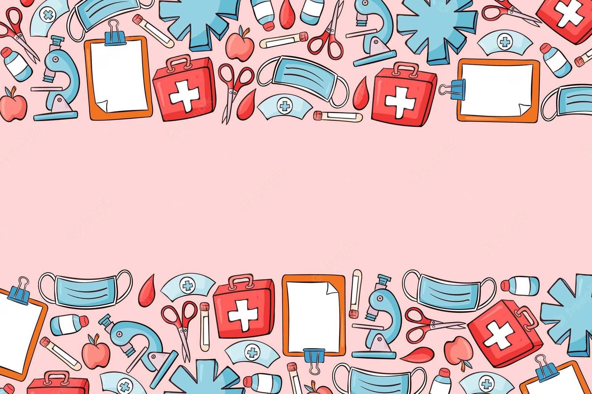 Download Cute Nurse Medical Pattern Border Wallpaper