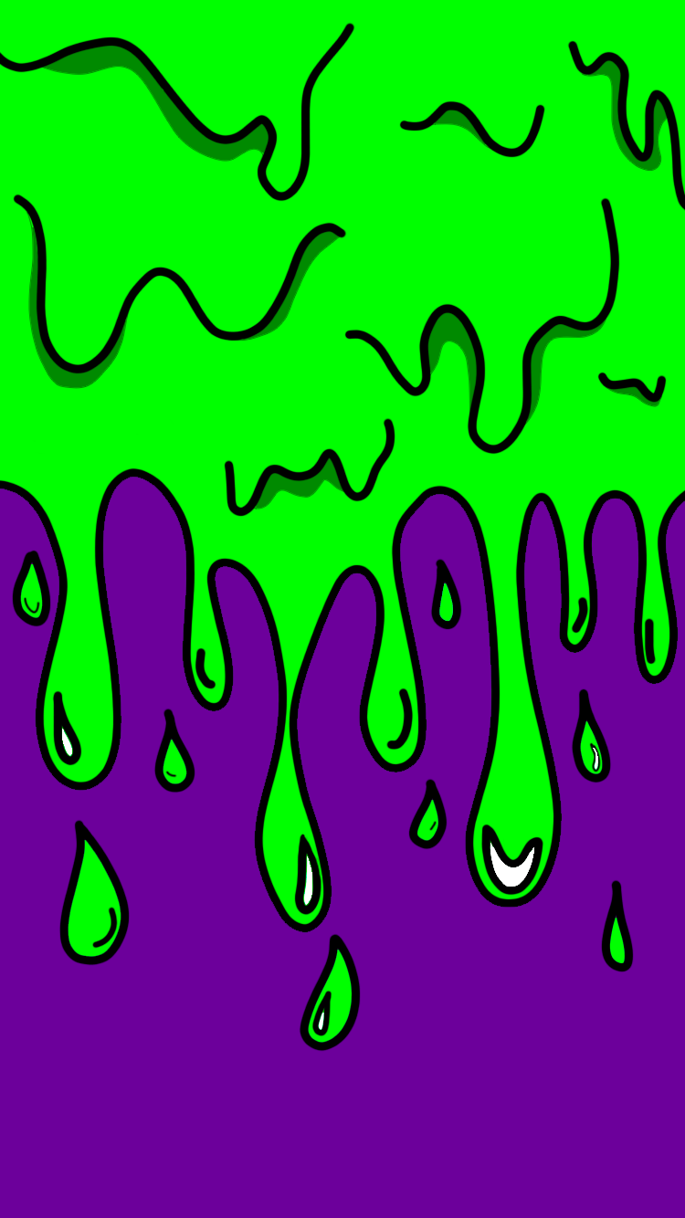 A green and purple background with dripping liquid - Slime