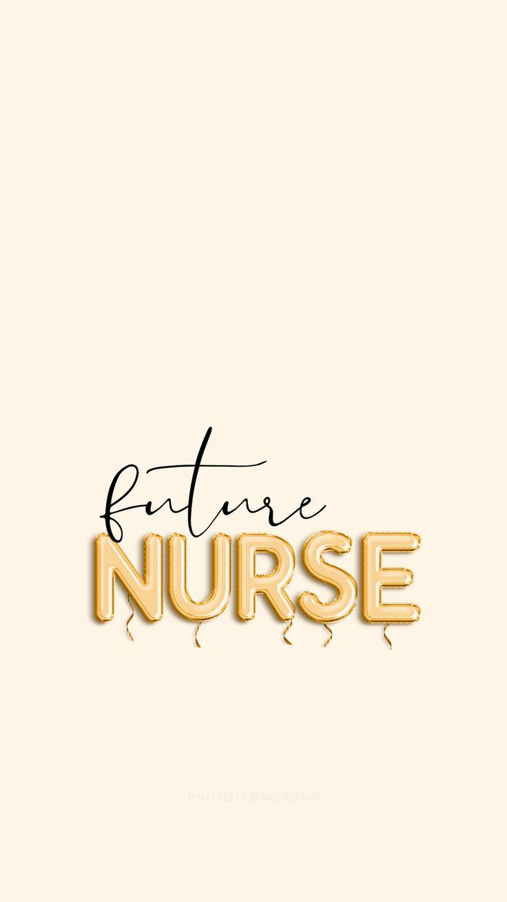 The future nurse logo is a gold balloon with black text - Nurse