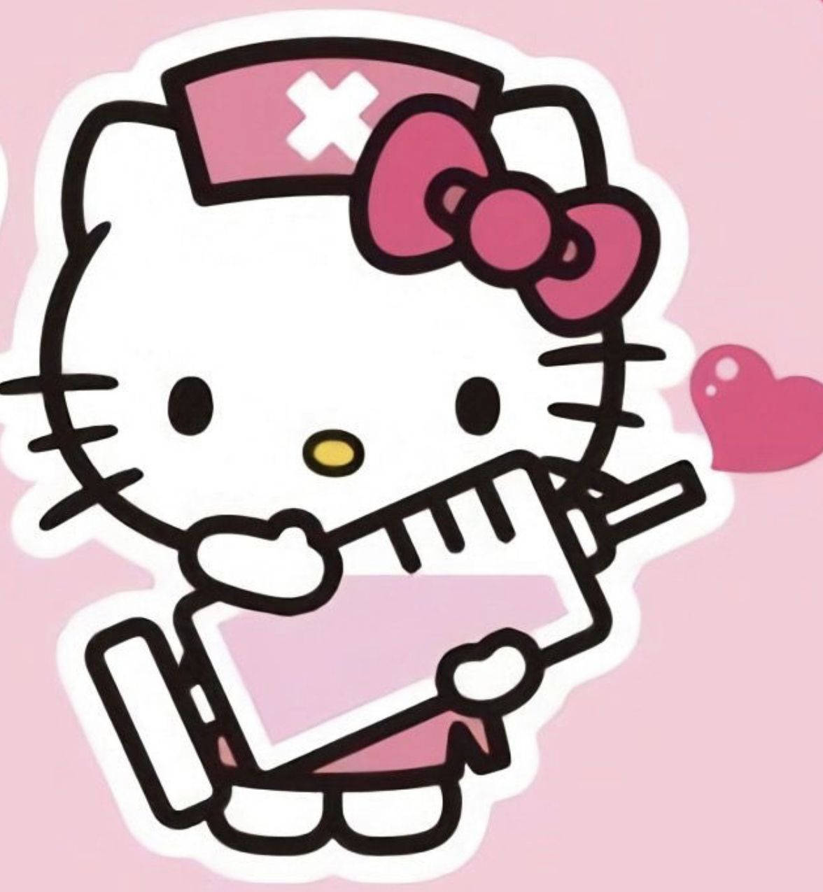 Hello Kitty holding a syringe - Nurse
