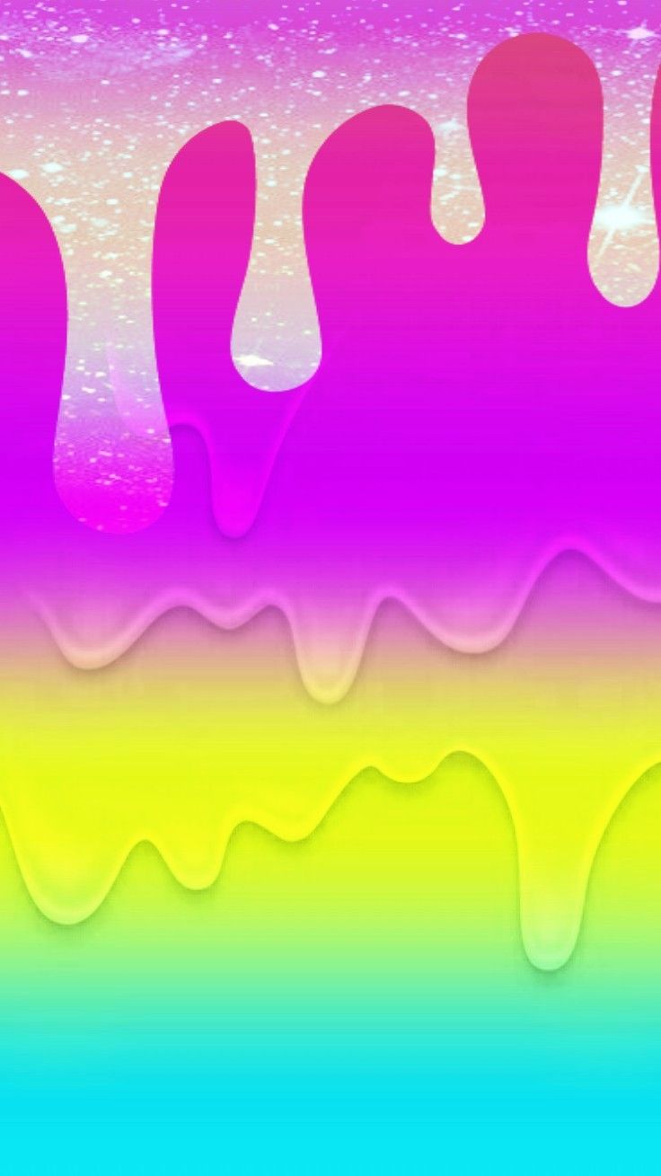 An abstract painting of a rainbow colored liquid with a white background - Slime