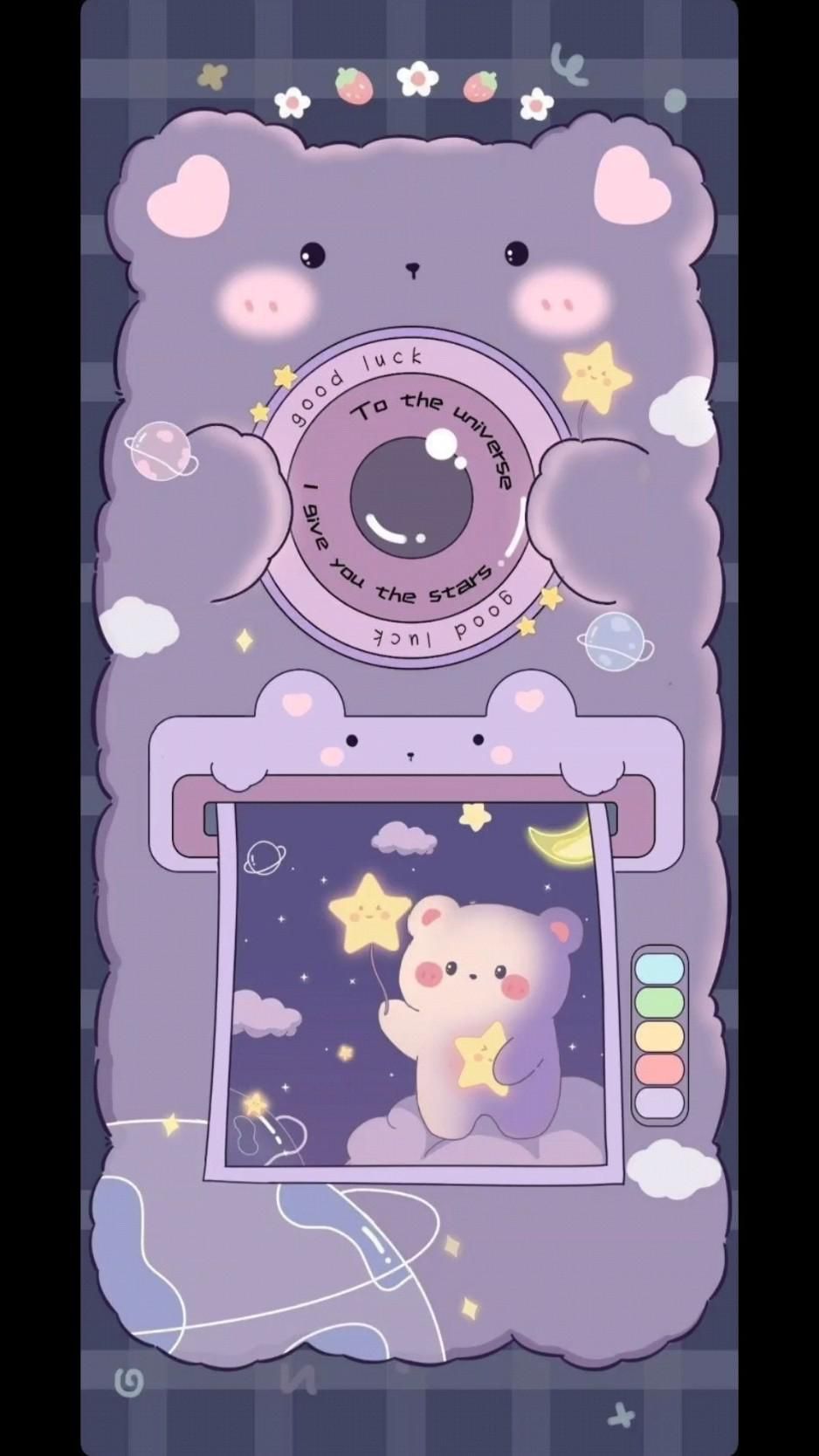 A cute bear in the sky with stars - Slime