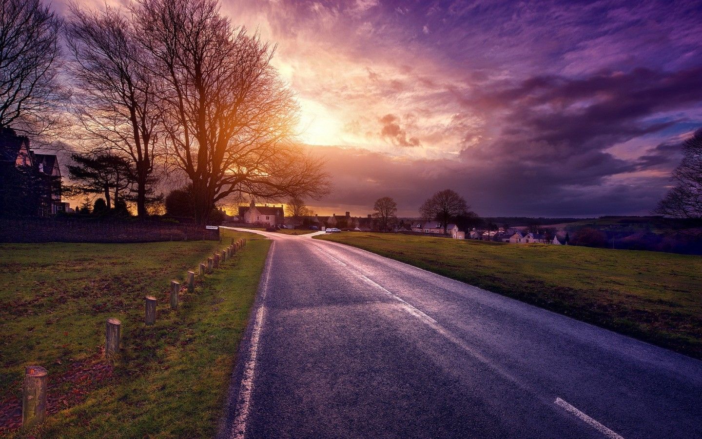 A road in the countryside at sunset - Road, landscape