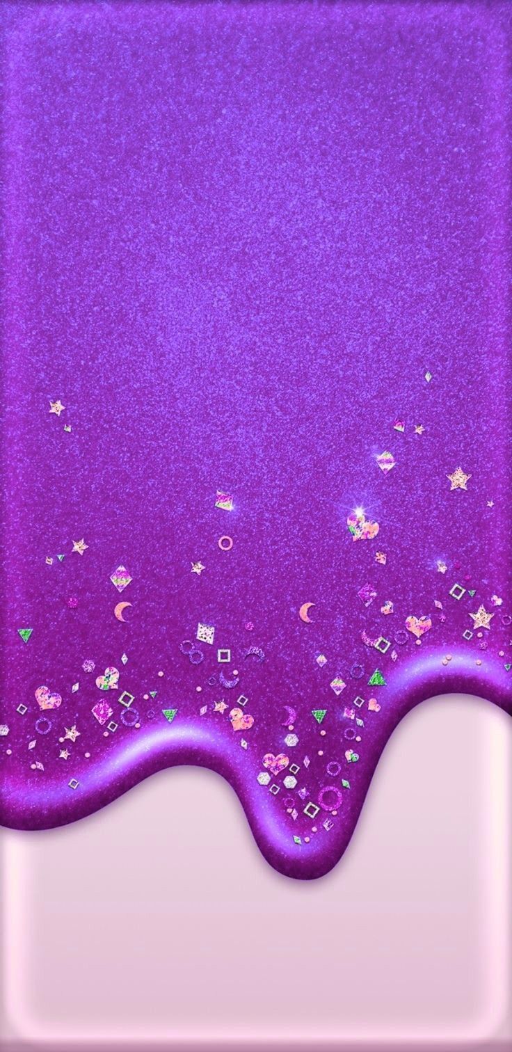 A purple background with glitter and stars - Slime