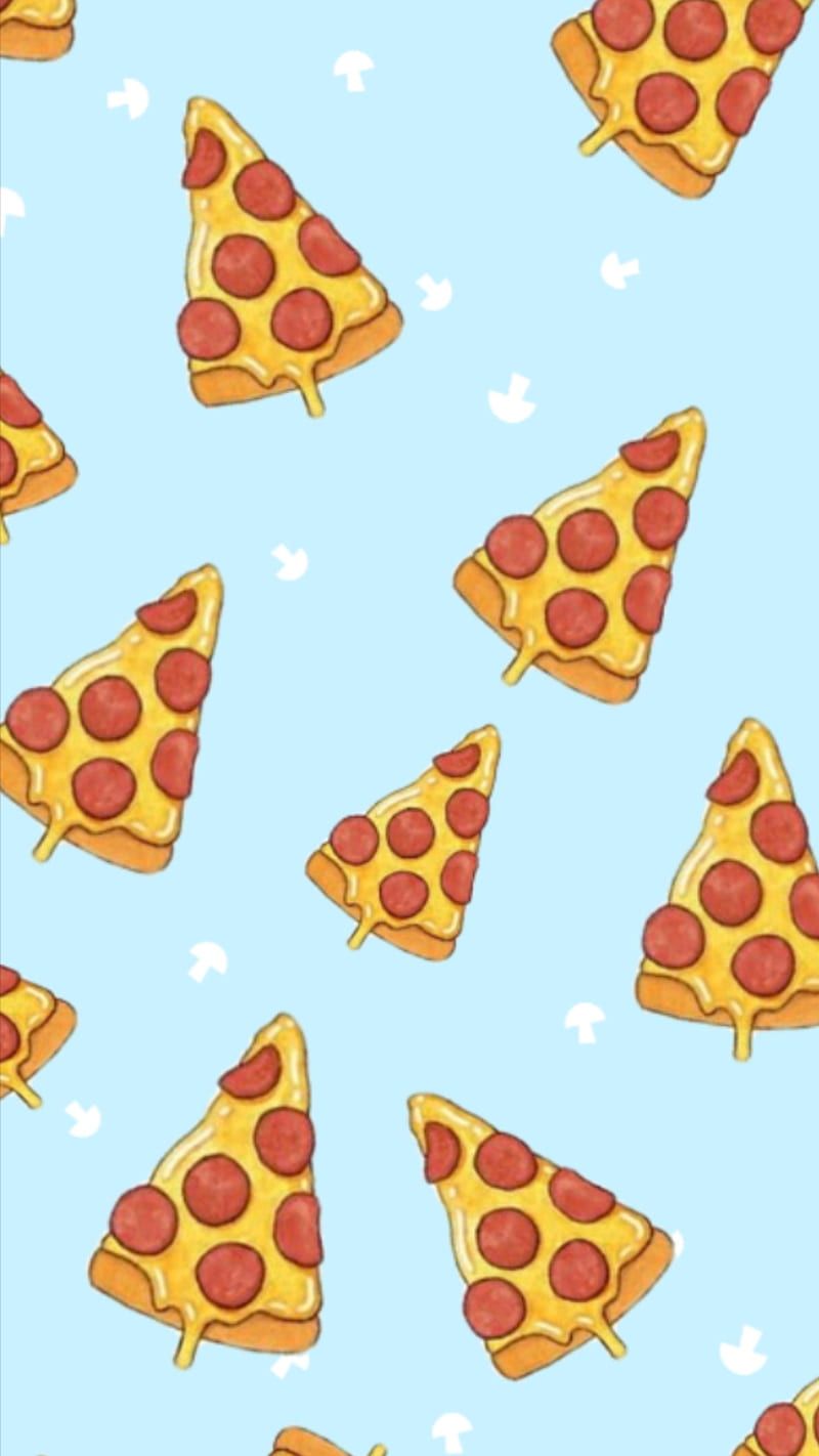 Pizza, blue, light blue, pastel, pastel blue, pattern, patterns, HD phone wallpaper