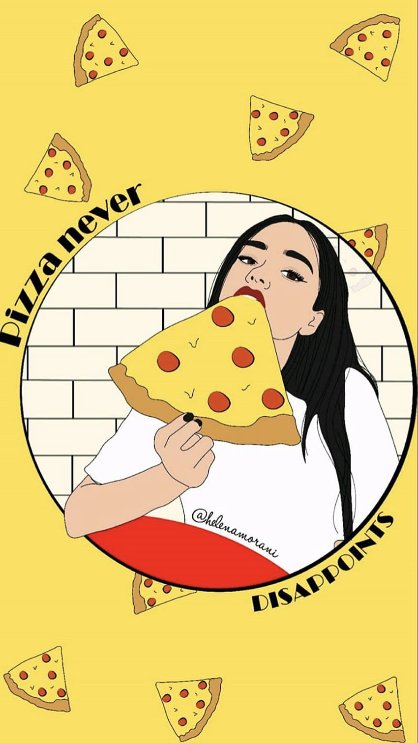 Pizza girl HD wallpaper