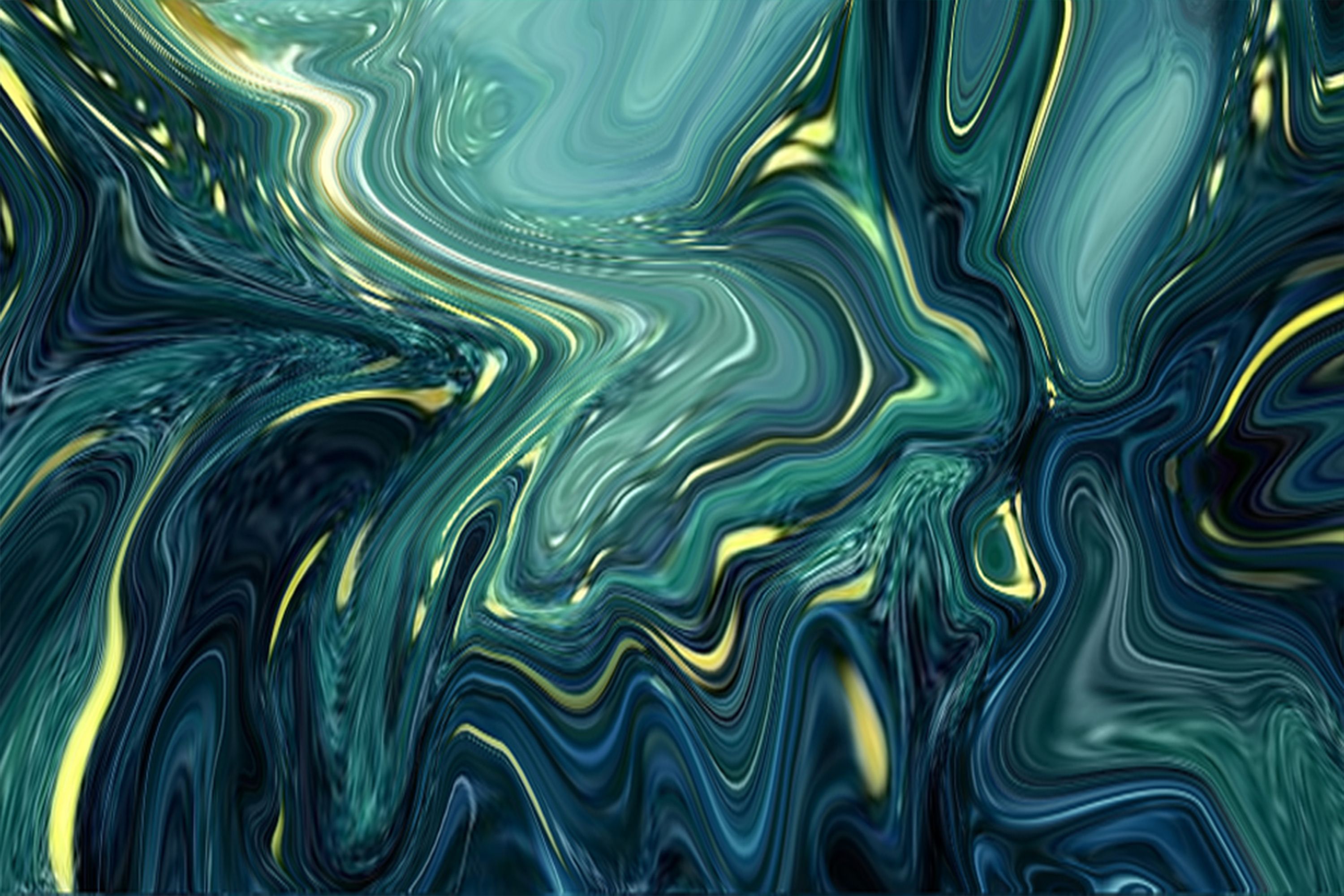 A green and blue abstract painting - Slime