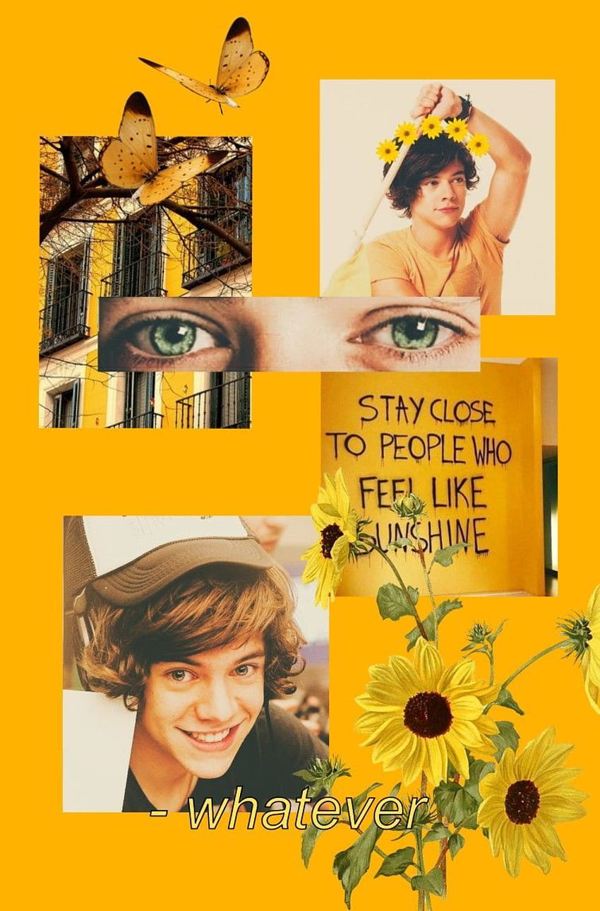 Harry styles aesthetic. cute. yellow mustard. beautiful styles mustard aesthetic collage, cute and beautiful HD phone wallpaper