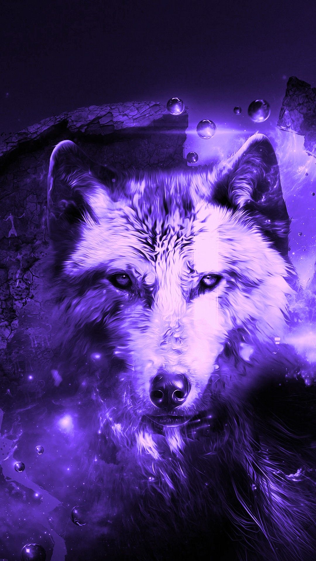 A purple wolf with glowing eyes - Wolf