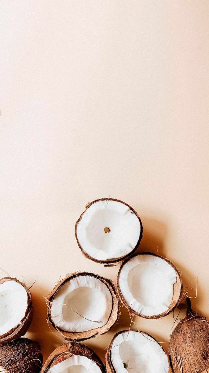 Coconuts on a beige background - Coconut