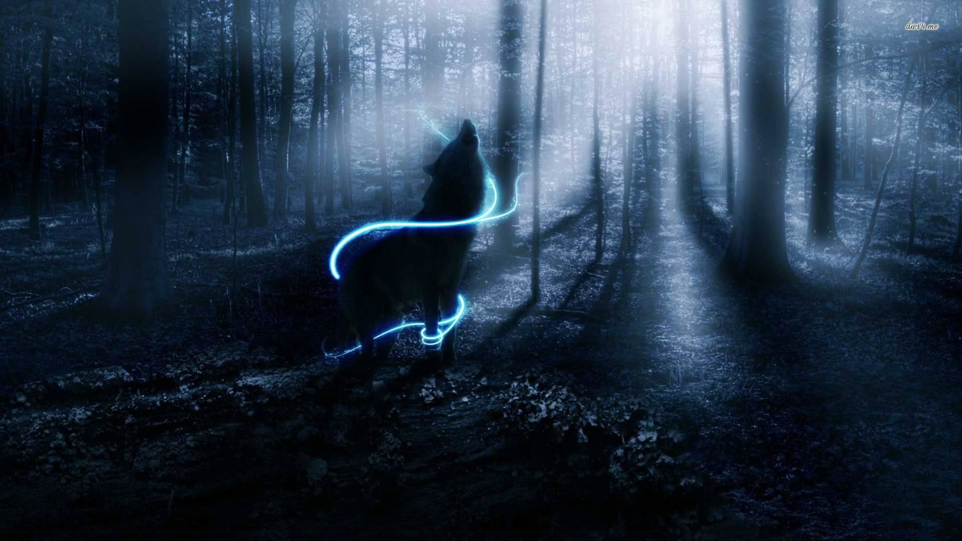 Wolf in the forest wallpaper - Digital Art wallpapers - #3926 - Wolf