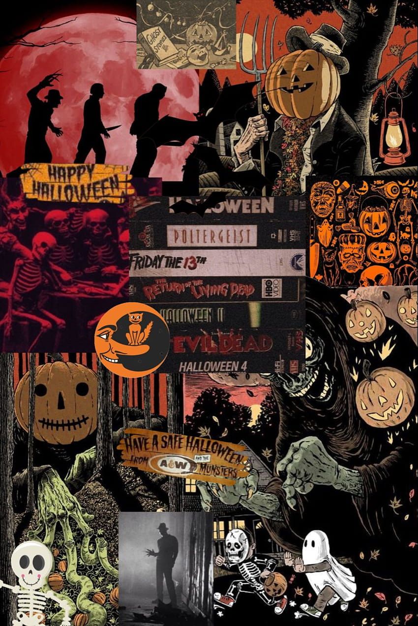 A collage of halloween themed images - Spooky, creepy, Halloween, horror, cute Halloween