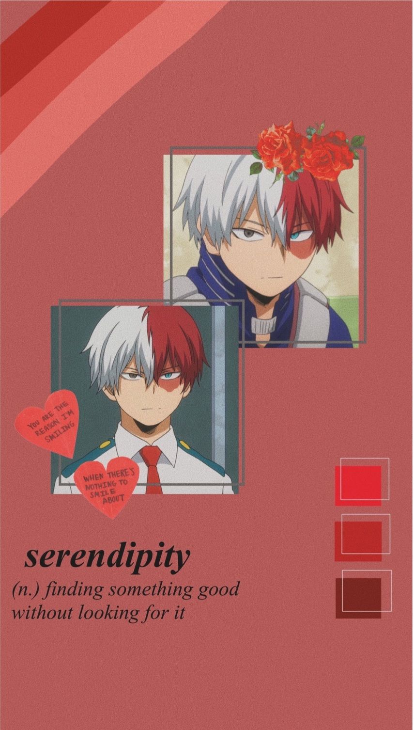 A picture of two anime characters with red hair - Shoto Todoroki