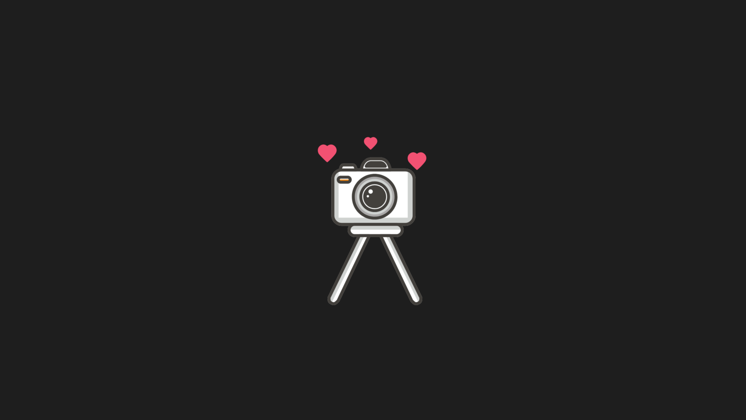 A camera on a tripod with hearts around it - YouTube