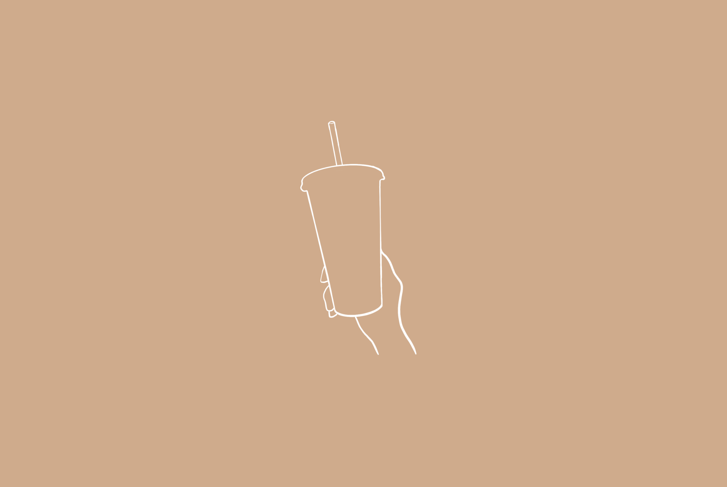 An illustration of a hand holding a drink with a straw - IMac