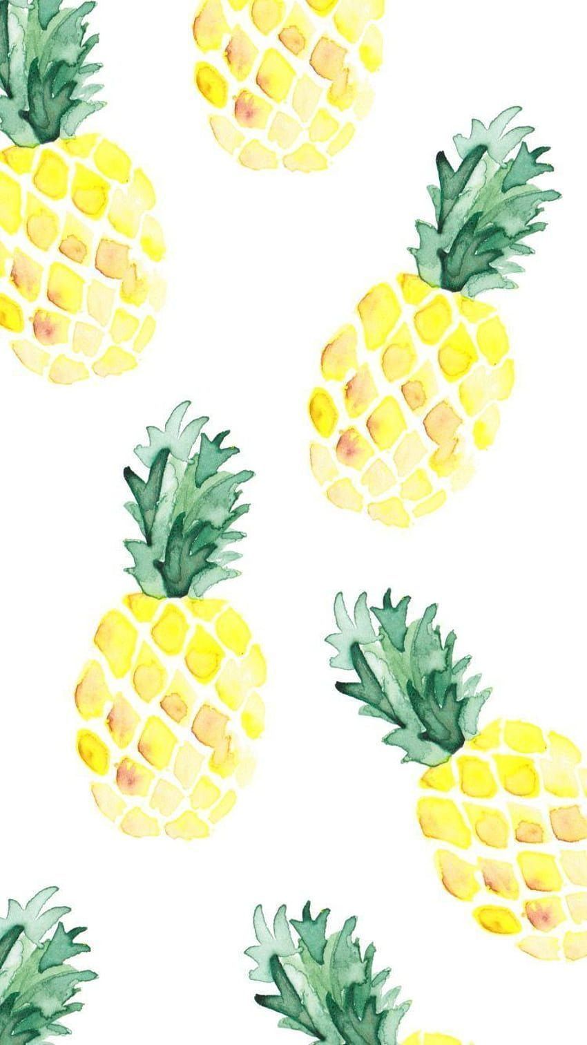 A pattern of pineapples in watercolor - Pineapple