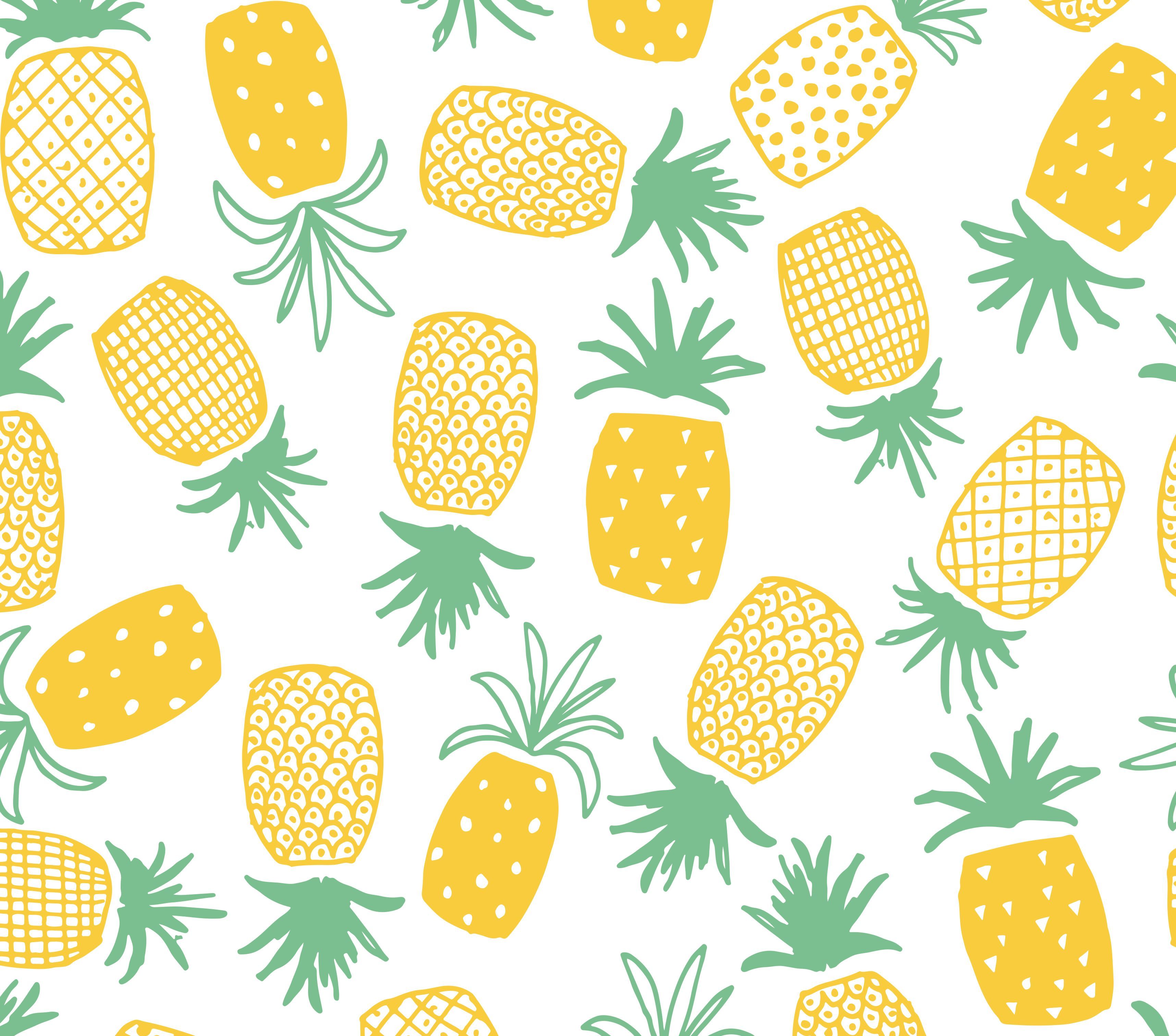 Seamless pattern with pineapples and leaves - Pineapple