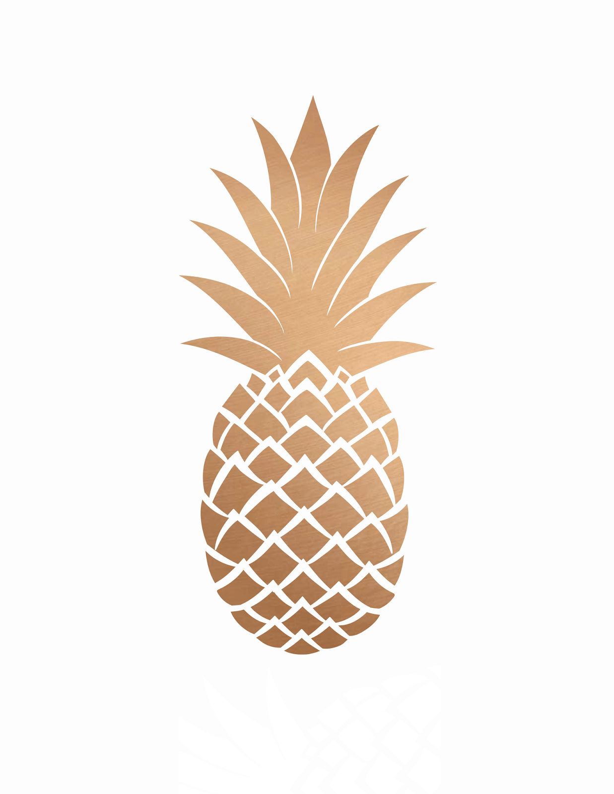 A pineapple is shown in gold on white - Pineapple