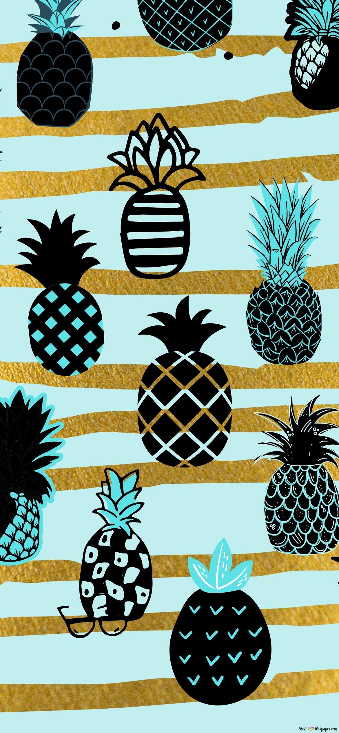 A pattern of pineapples and stripes - Pineapple