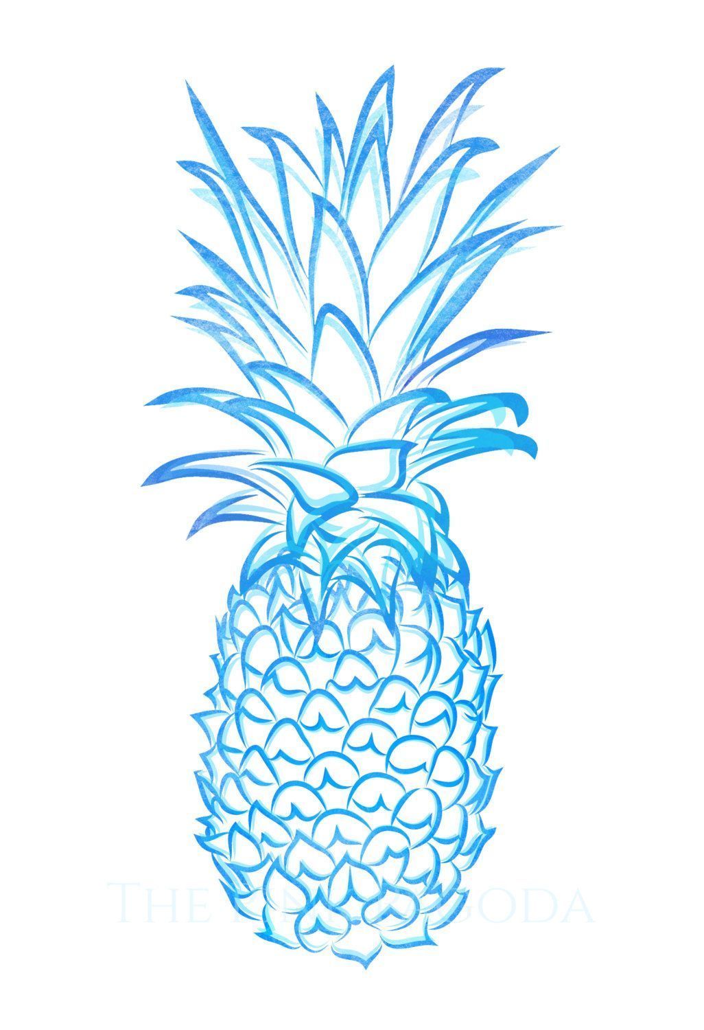 A blue pineapple on a white background - Pineapple