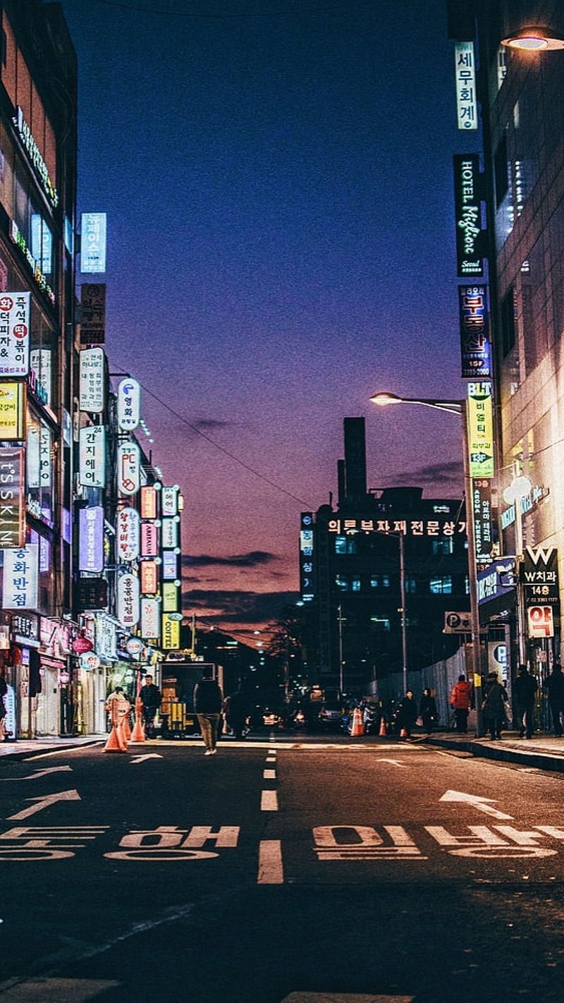 Seoul, South Korea, night, skyscrapers, city lights, modern architecture nightscape, HD wallpaper