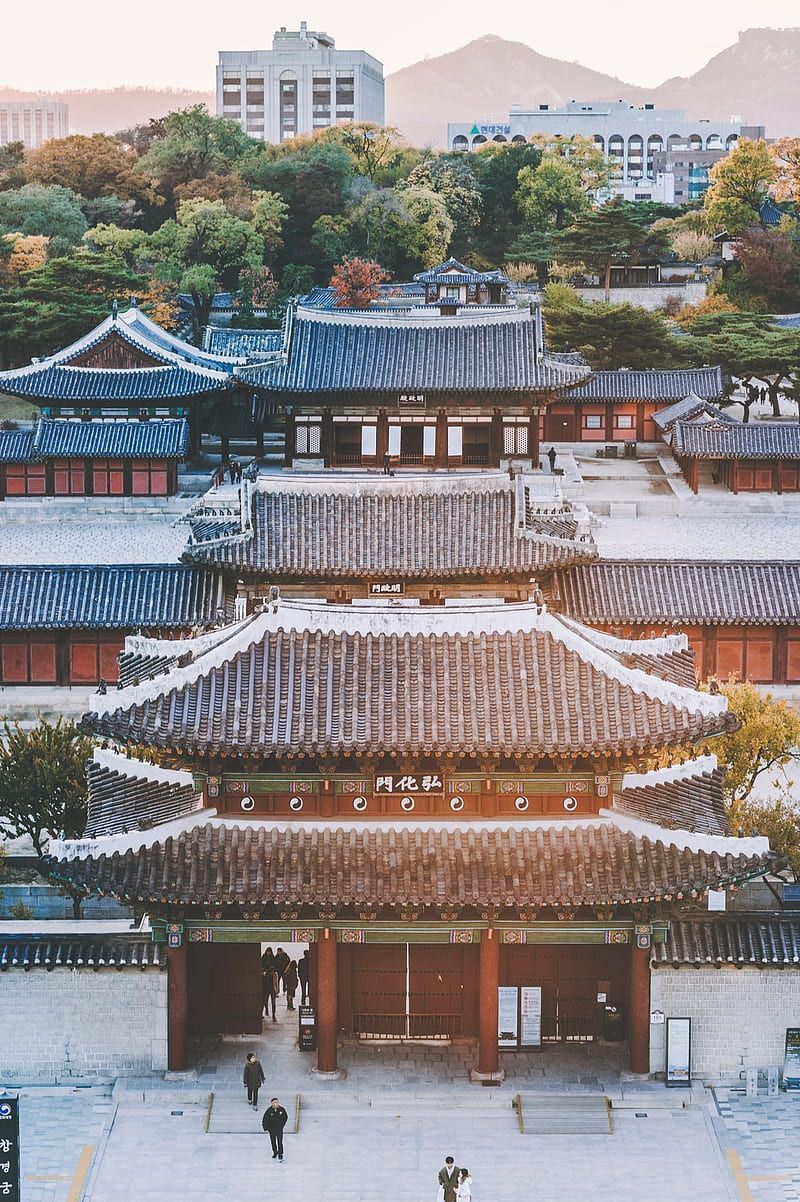 Korean Palace, Korea in Winter, HD phone wallpaper