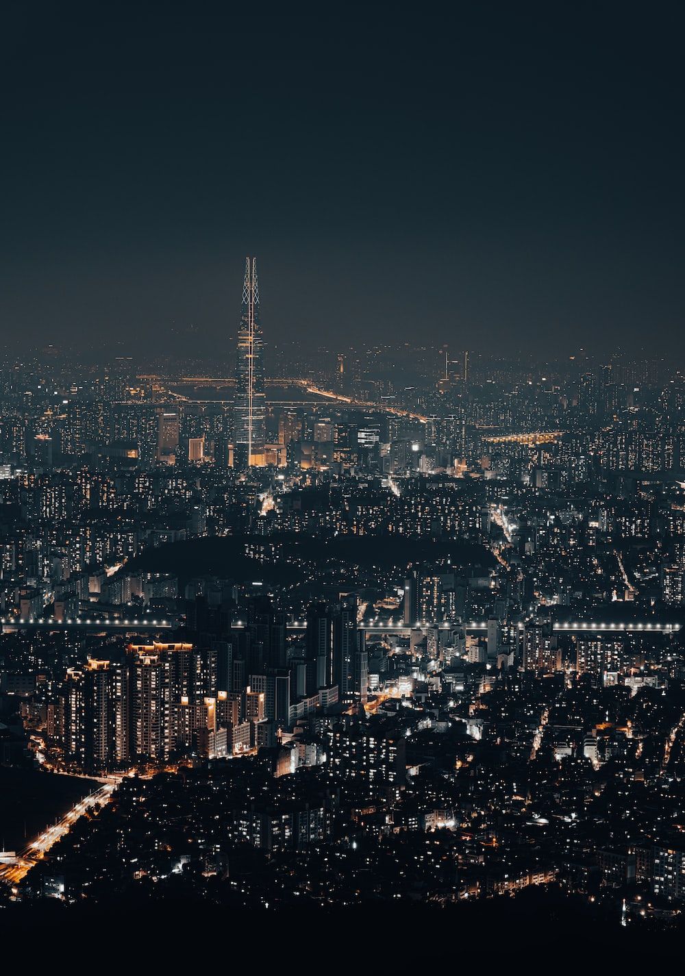 A night time view of the city of Seoul, South Korea. - Seoul