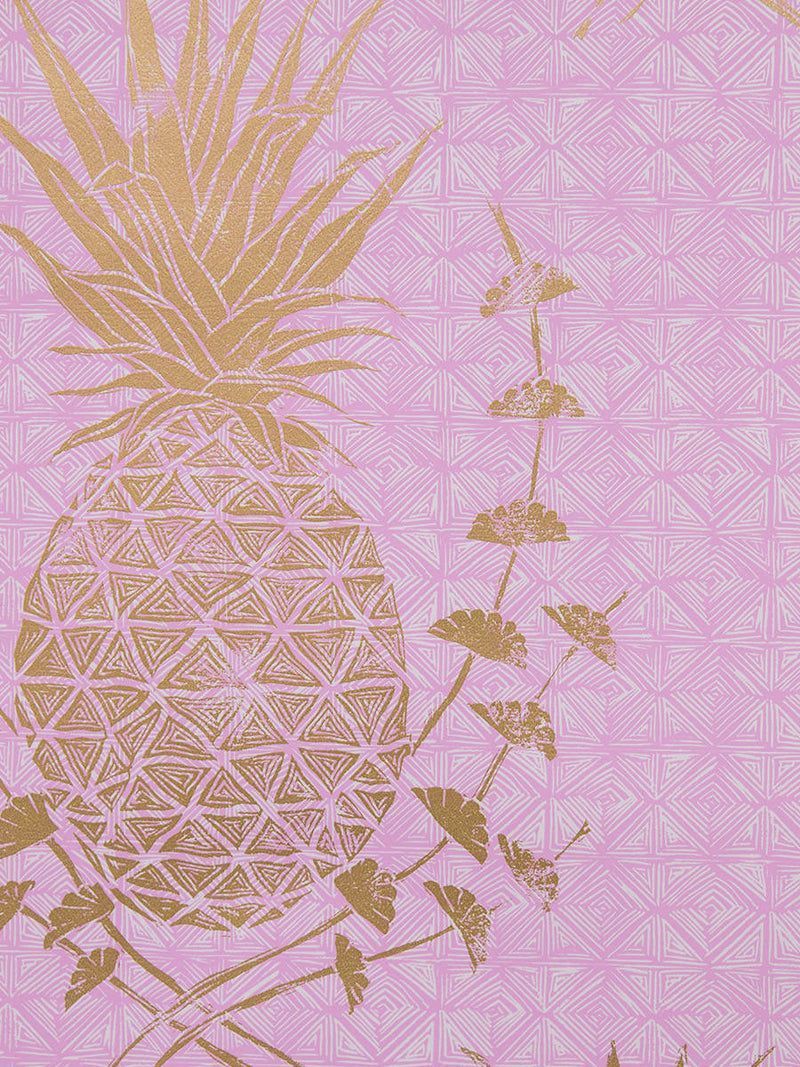 A gold pineapple on a pink background - Pineapple