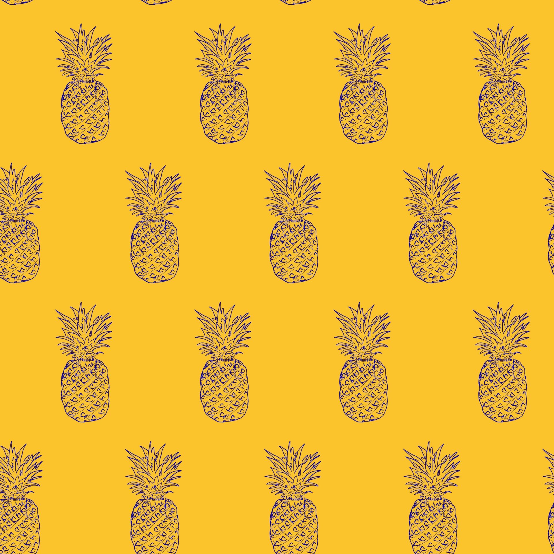 A pineapple pattern on a yellow background - Pineapple