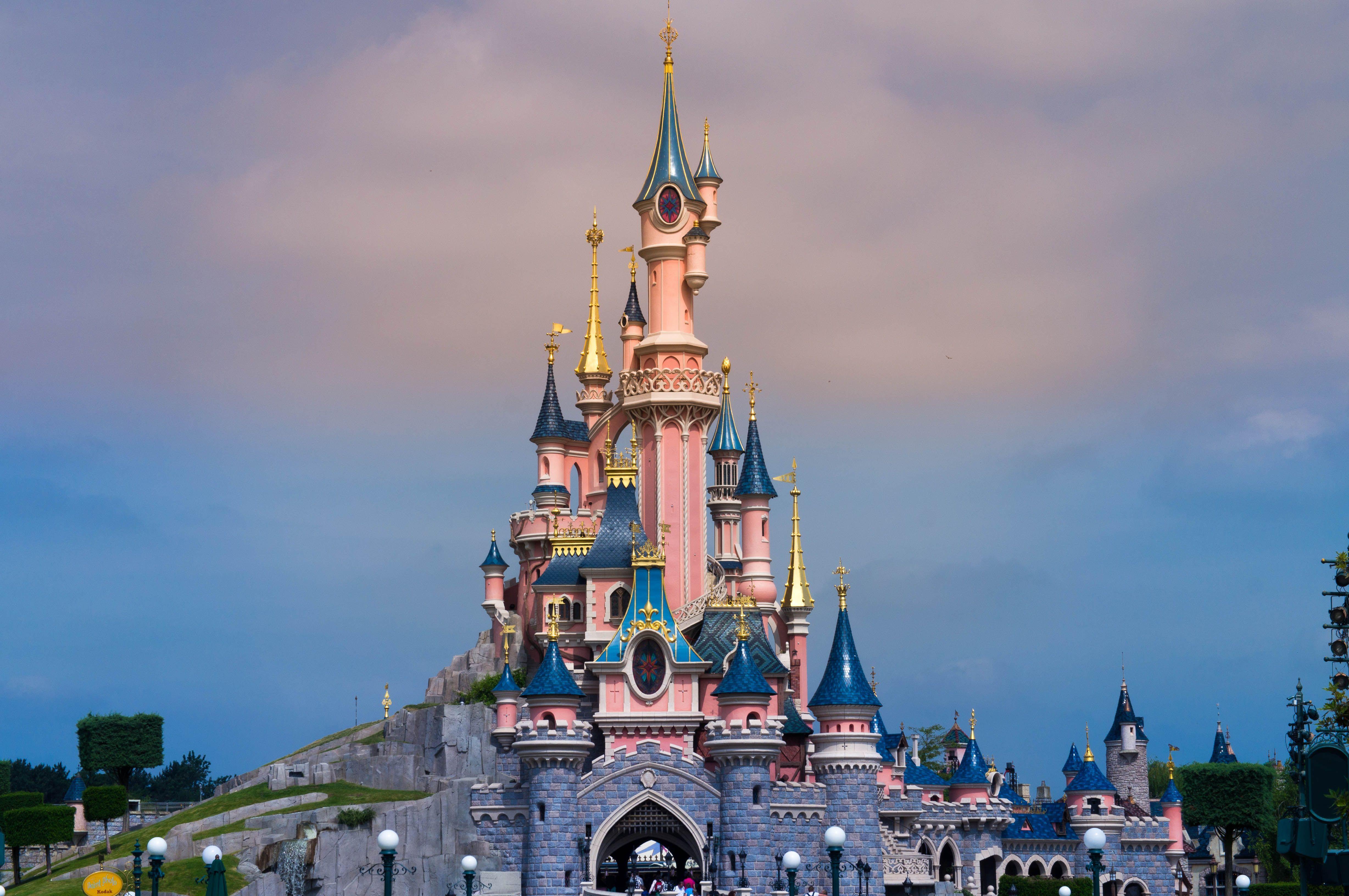 A large castle with many towers and turrets - Disneyland
