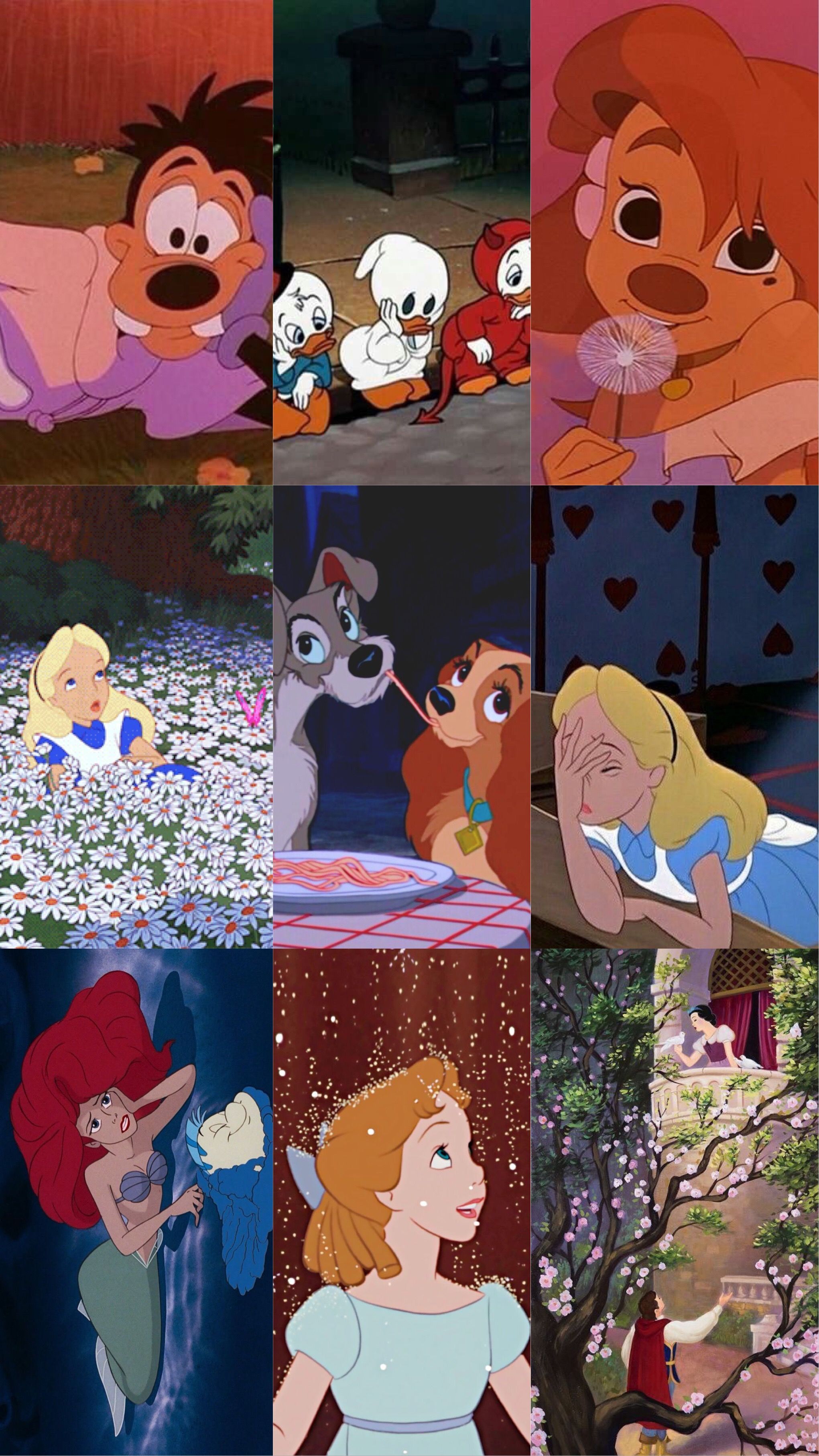 A collage of different Disney characters and scenes. - Disney