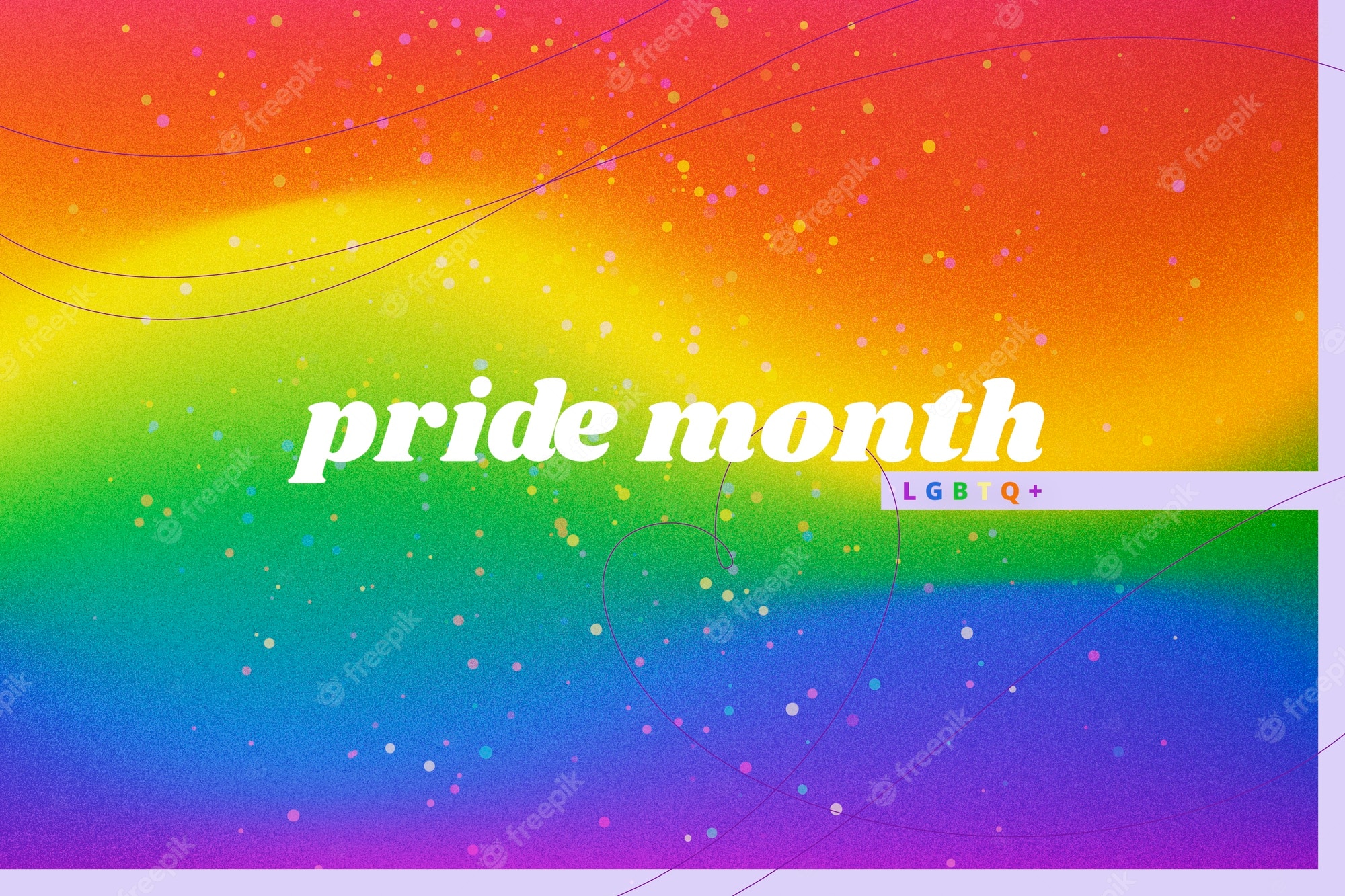 Pride month poster with rainbow background - Pride