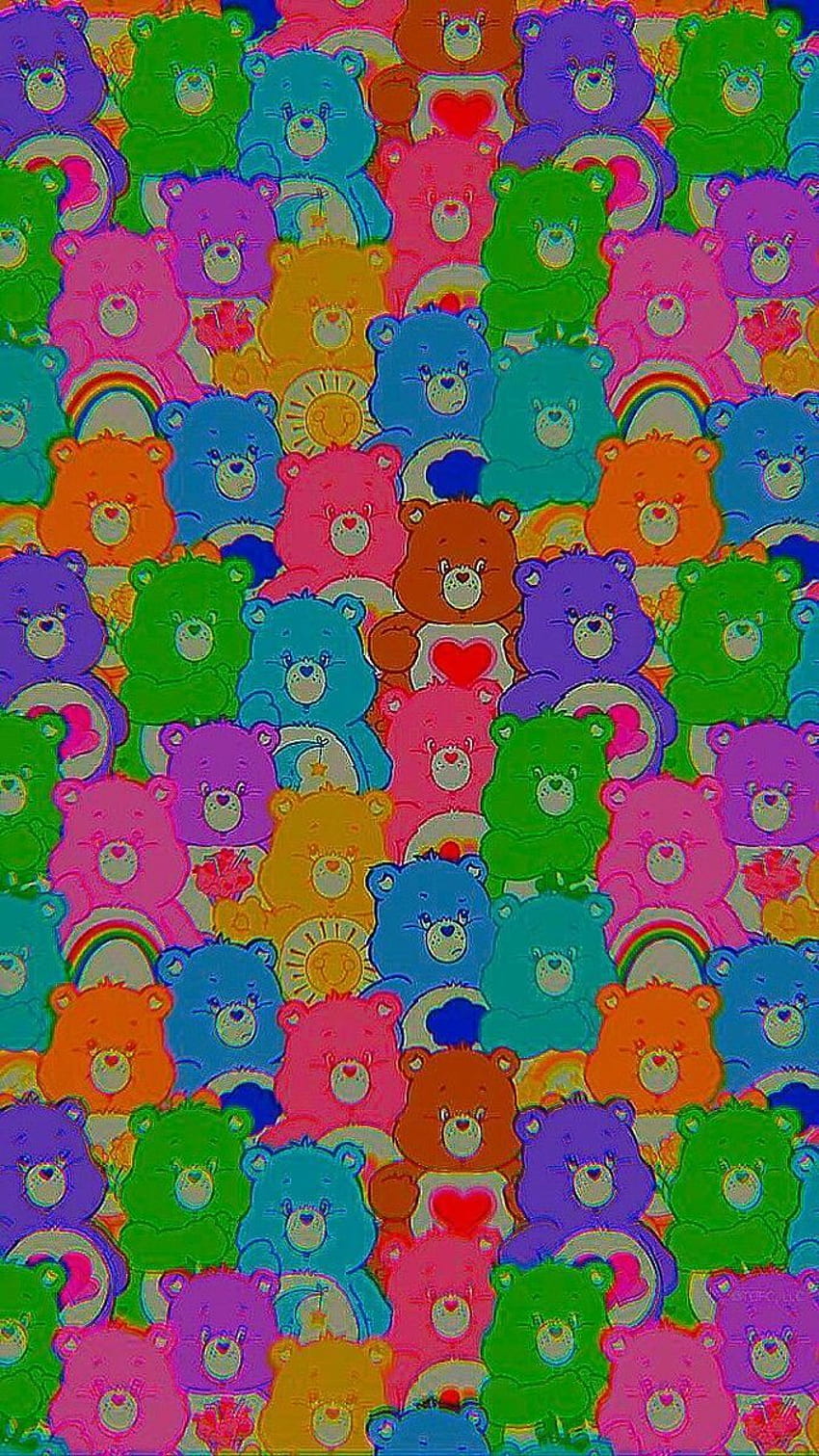 A colorful pattern of teddy bears - Kidcore
