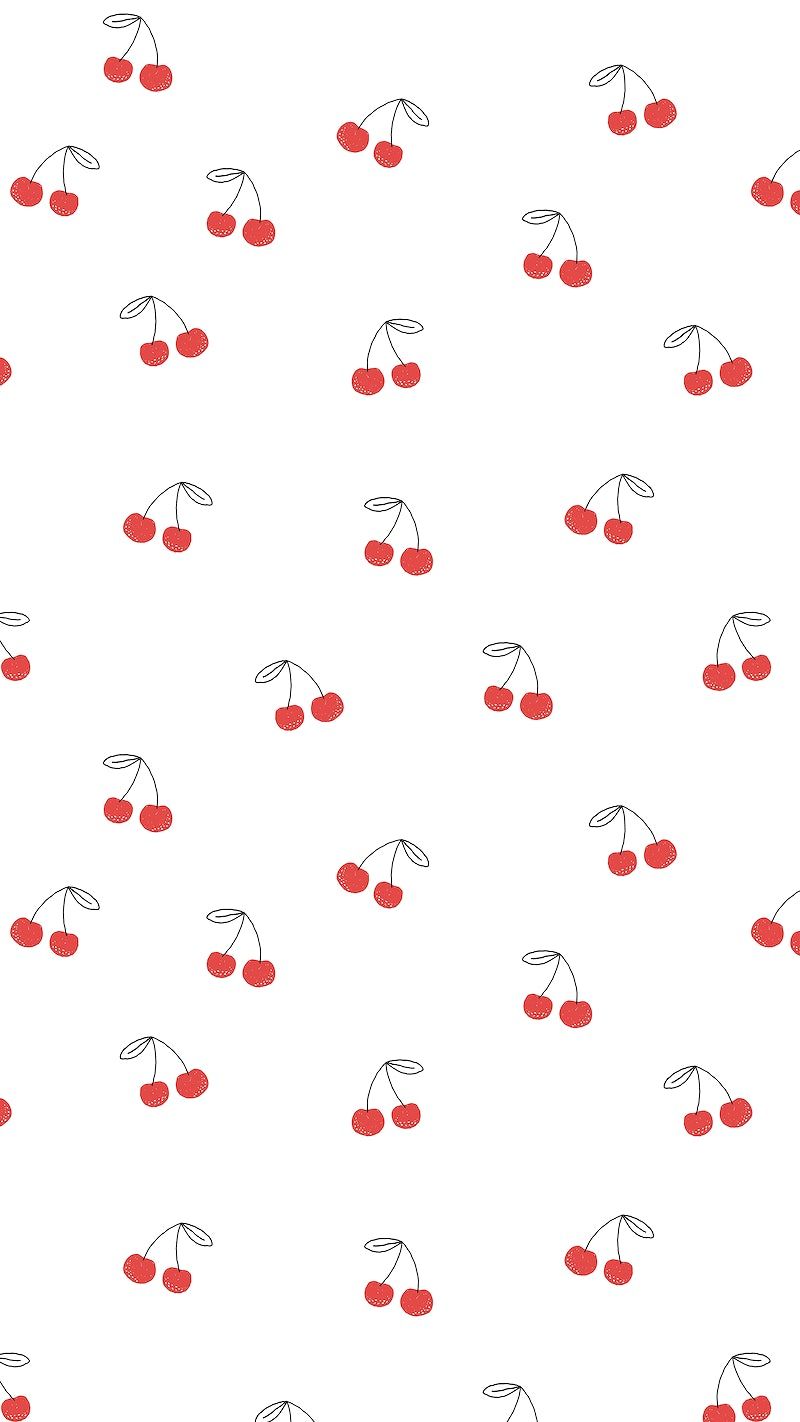 A pattern of red cherries on a white background - Cherry
