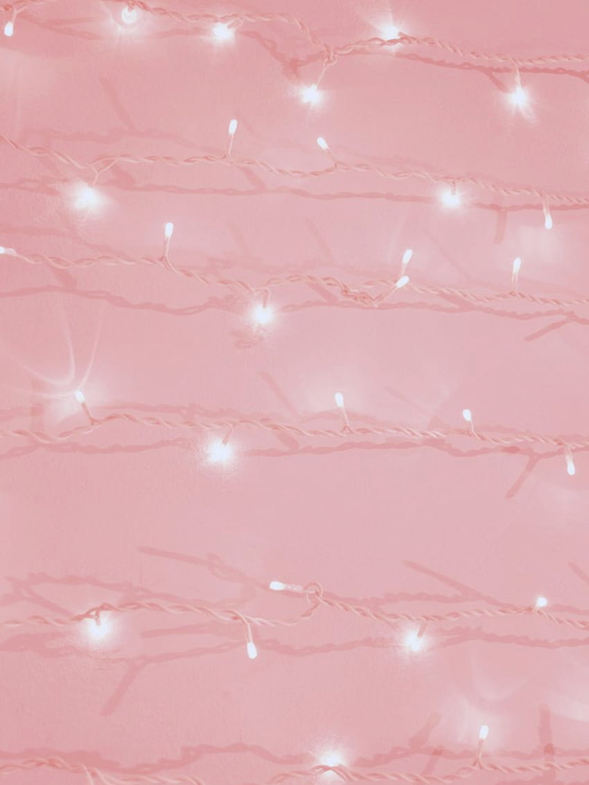 A pink background with white lights on it - Pastel