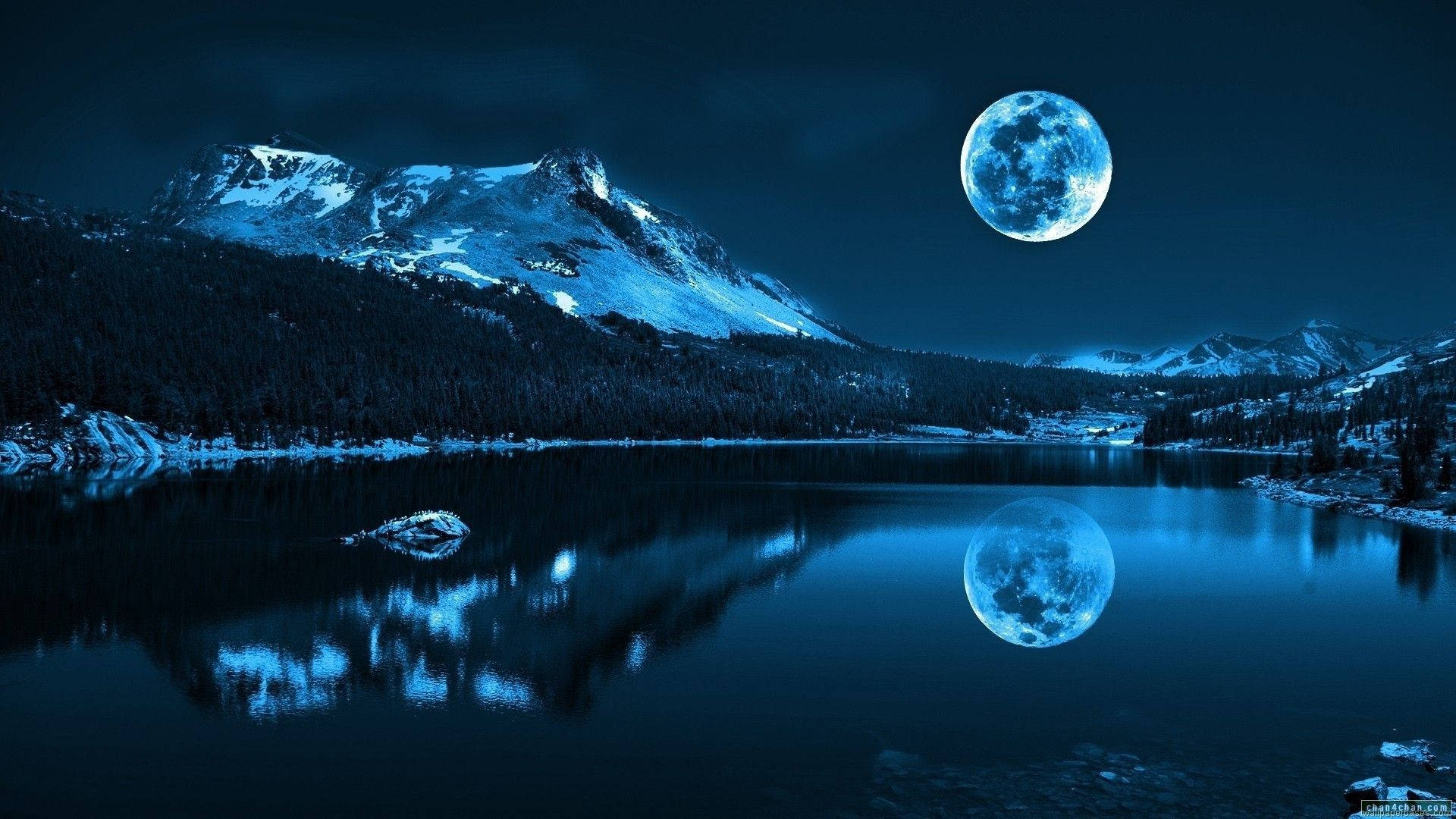 Download Blue Aesthetic Moon Wallpaper