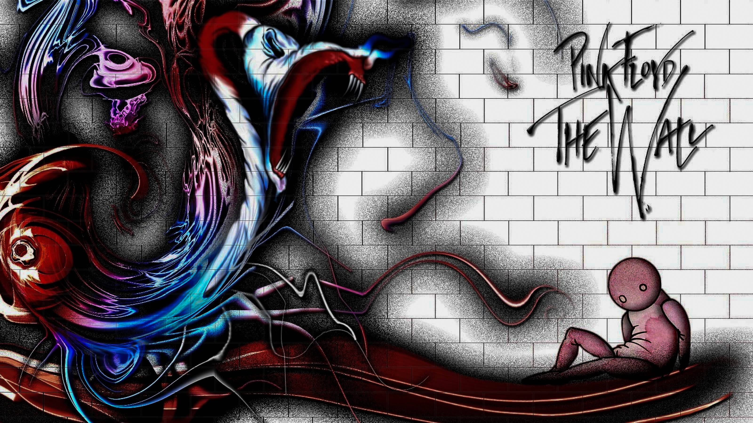 Download Pink Floyd 4k The Wall Graffiti Aesthetic Wallpaper