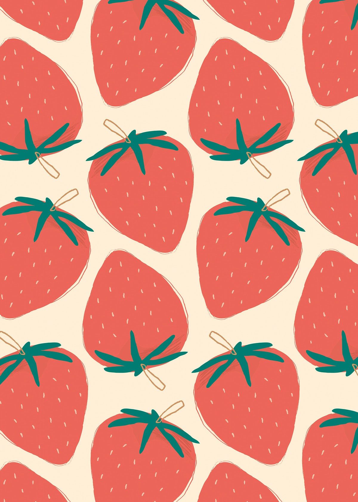 Cute strawberry pattern pastel background. free image / marinemynt. Pastel background, Background design, Strawberry background