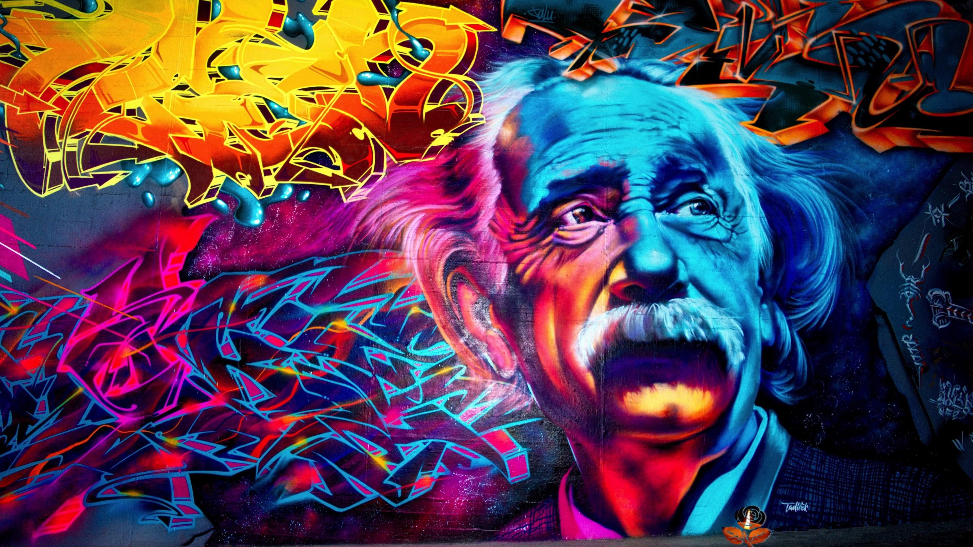 Einstein on a wall - Graffiti, street art
