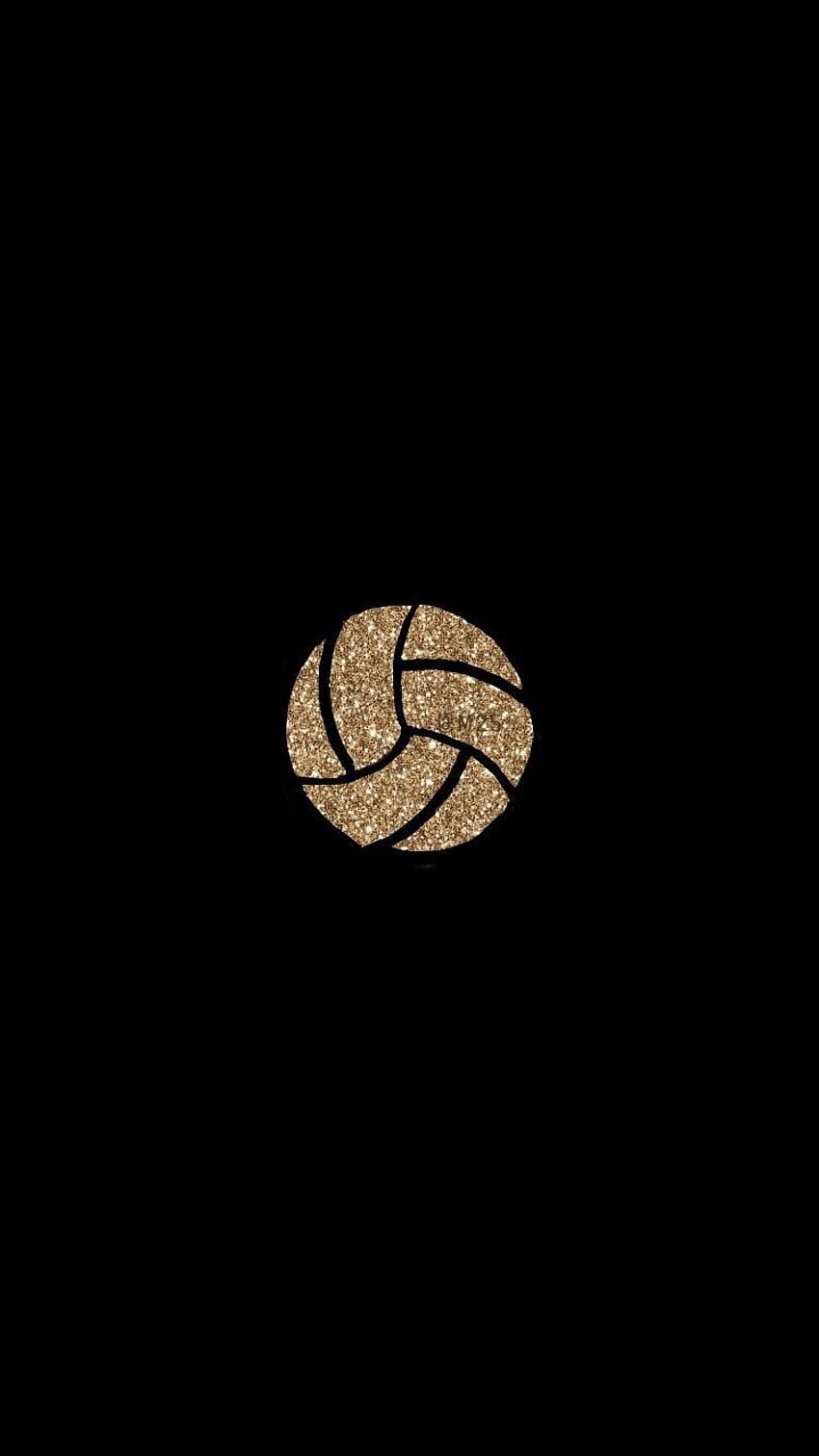 A gold volleyball on black background - Volleyball, glitter