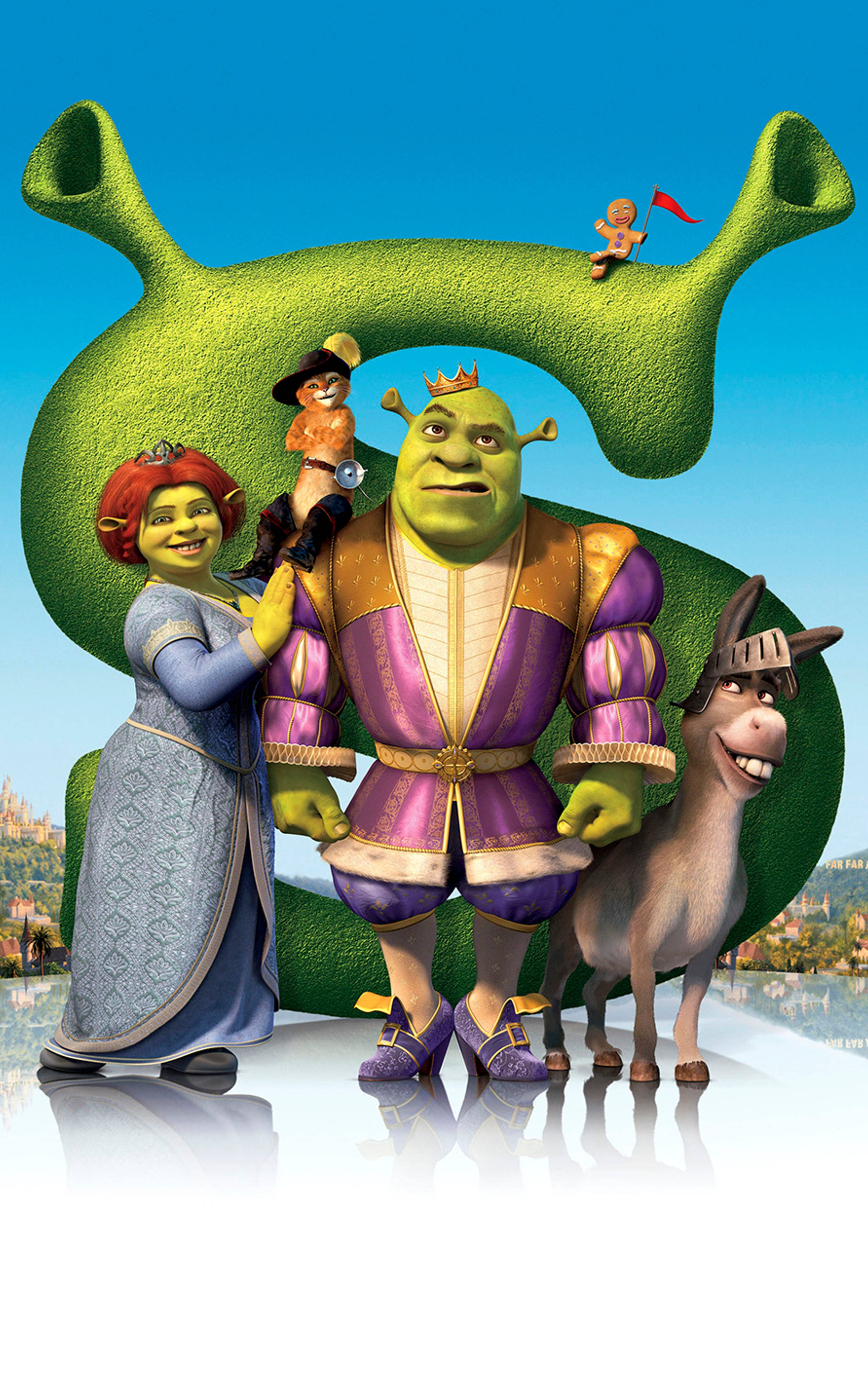 A poster of shrek and his family - Shrek