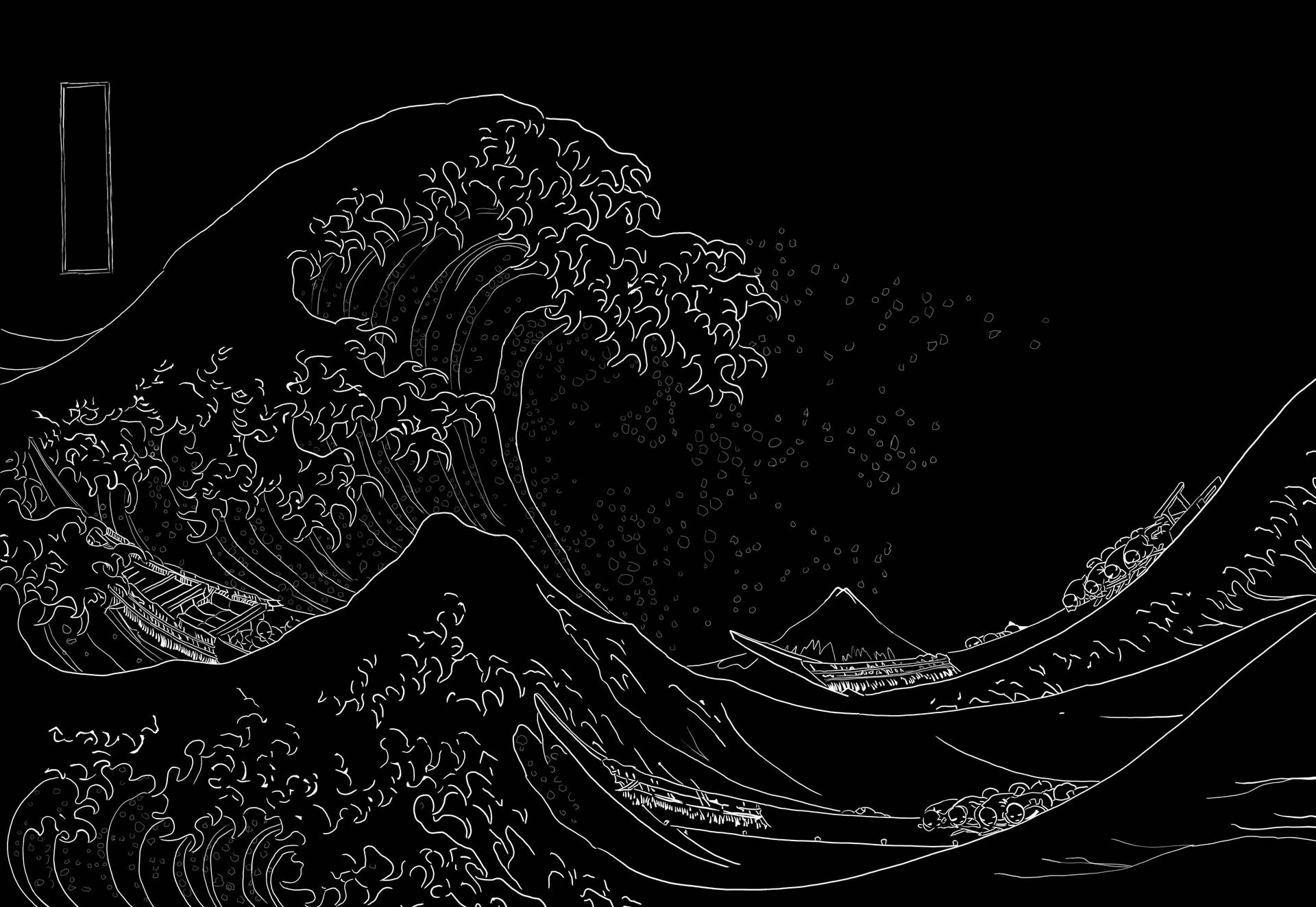 Download Black Aesthetic Japanese Waves Wallpaper