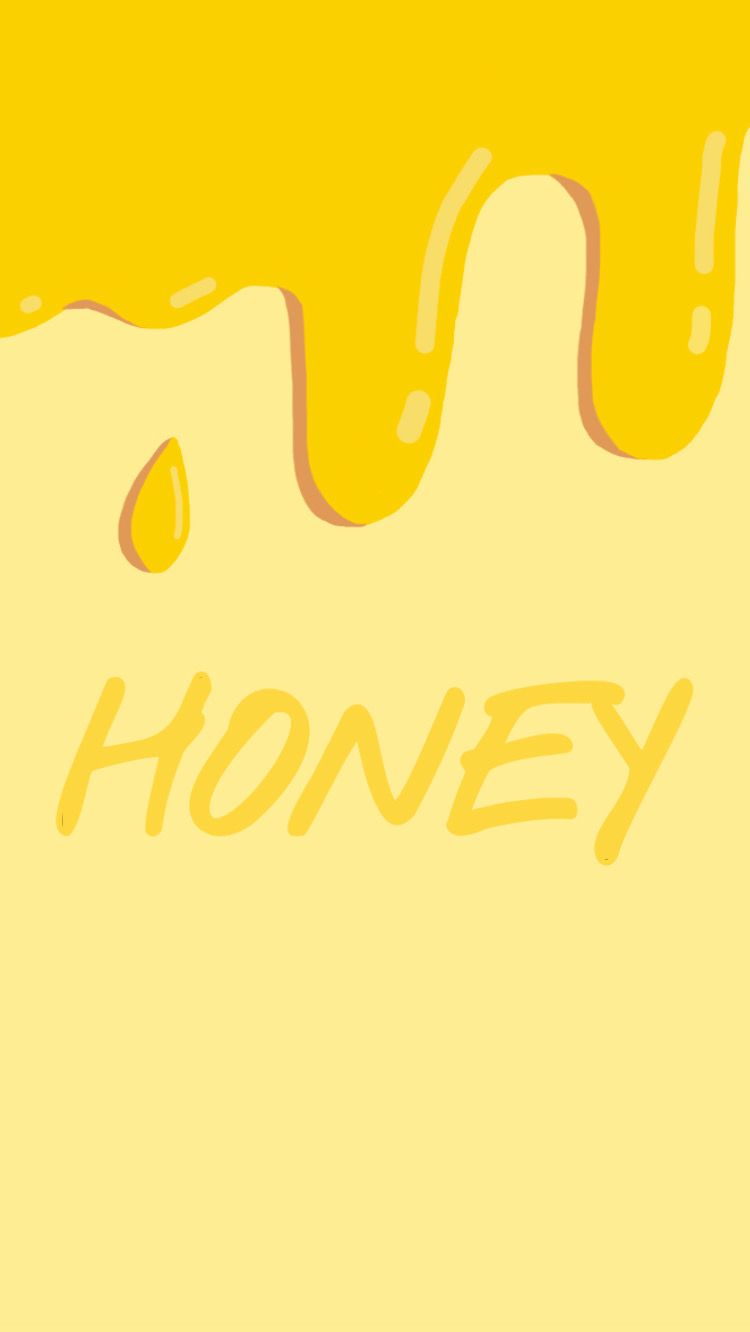 A yellow background with the word honey on it - Honey