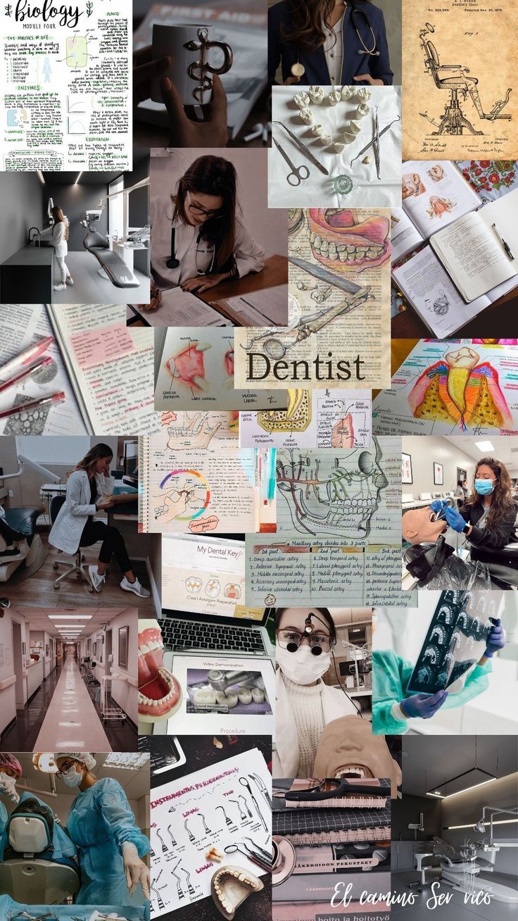 A collage of pictures with the word dentist in them - Dentist