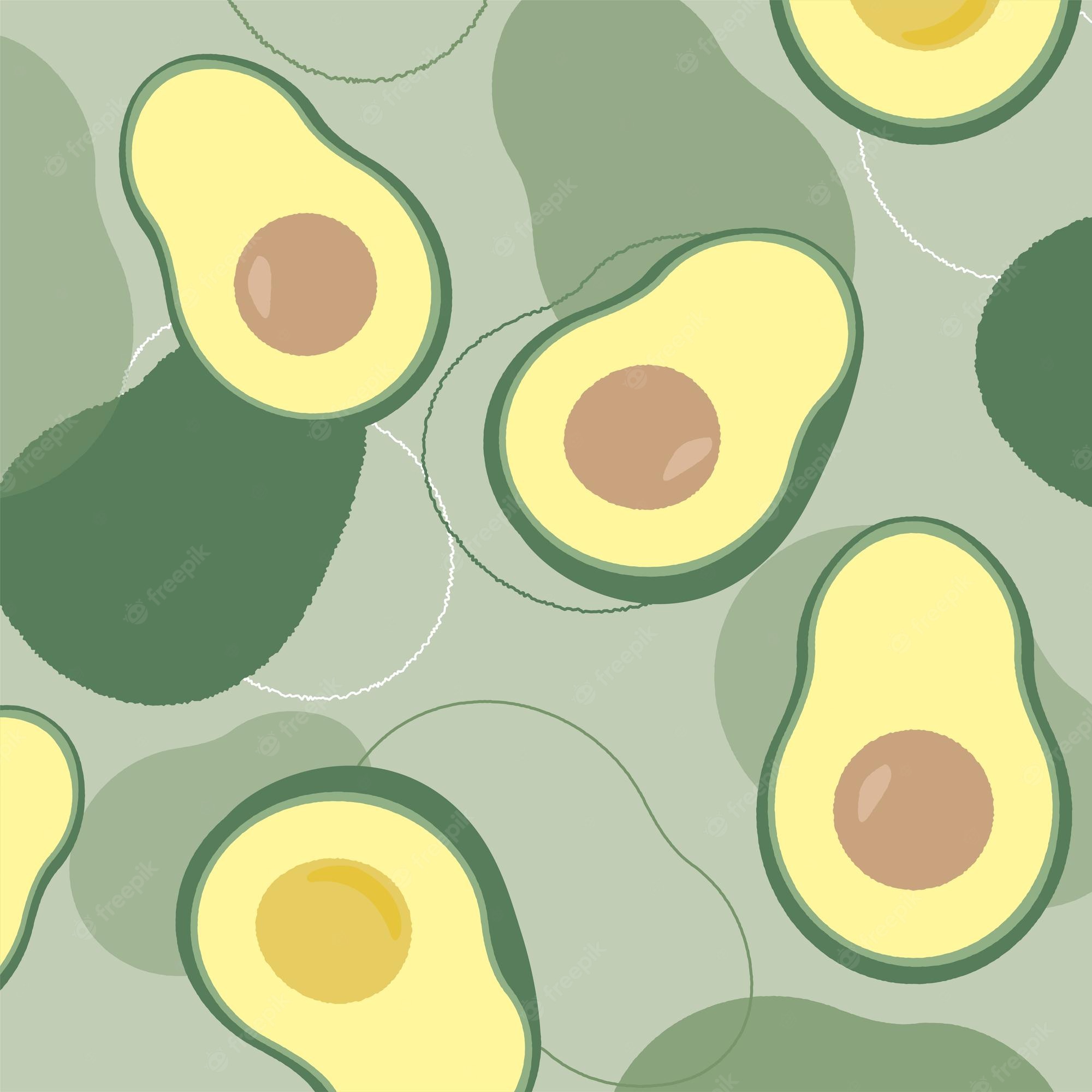 A pattern of avocados on a green background - Avocado