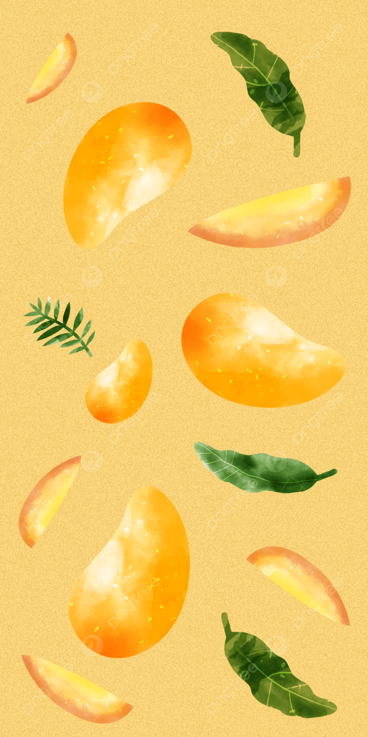 Fruit Wallpaper Watercolor Mango Background, Watercolor, Fruit, Yellow Background Image for Free Download